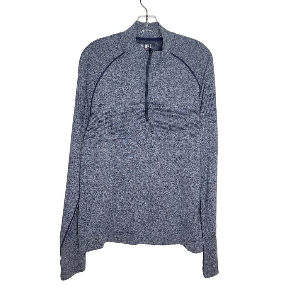 Rhone athletic blue long sleeve 1/4 zip pullover shirt jacket - large